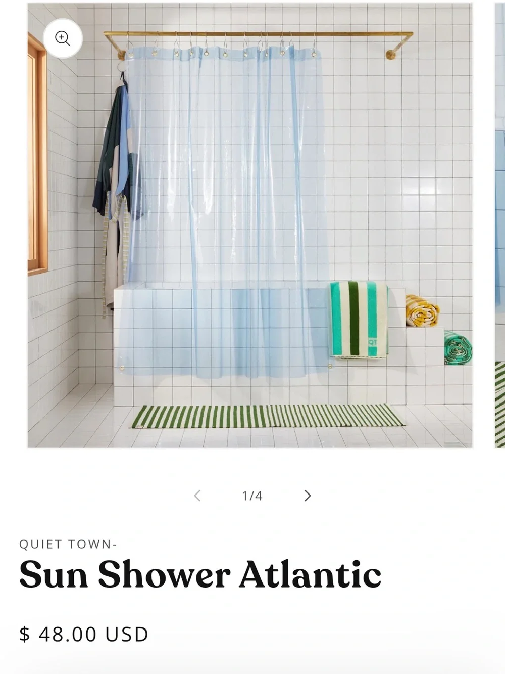 QuietTown linen shower curtain